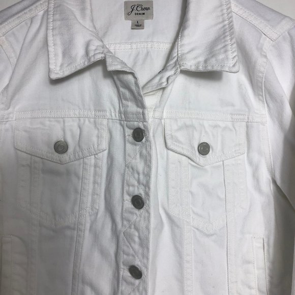 J. Crew Women's White Denim Jacket, L - Picture 2 of 7